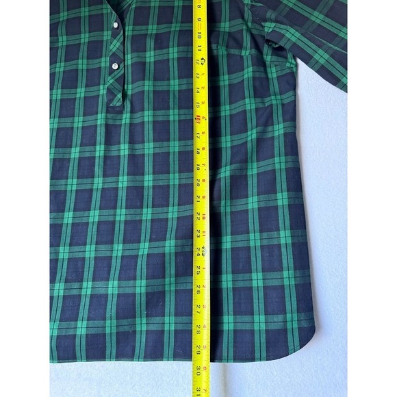 Talbots Tunic Shirt Women Size 18 Multicolor Plaid No Iron Cotton Stretch Casual - Picture 3 of 14